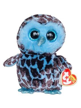 Ty Beanie Boos Yago the Owl Blue 6"  Glitter Eyes New w/Tag